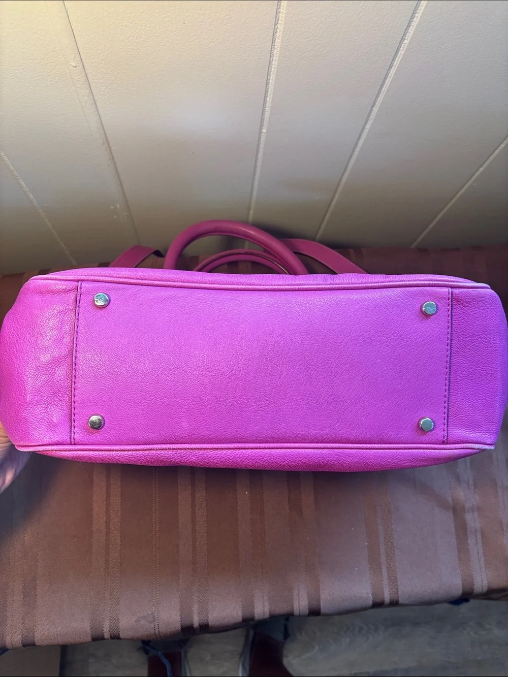 kate spade Vibrant Fuchsia Leather Satchel with Detachable Strap